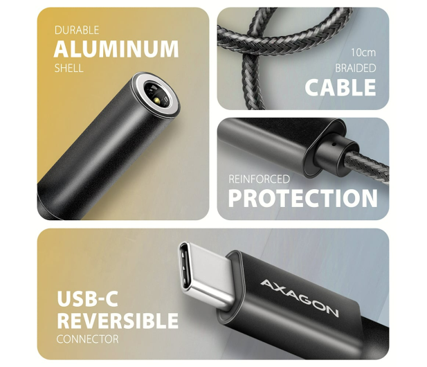 Axagon ADA-HC, USB-C - 3.5mm jack - Hi-Res DAC, 384kHz/32bit - 1353391 - zdjęcie 3